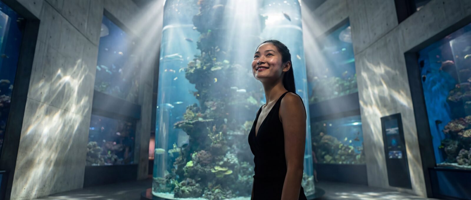 large-cylinder-reef-display-full-spectrum-lighting