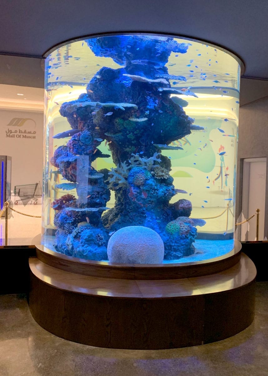 Tanque de arrecife cilíndrico Muscat Mall